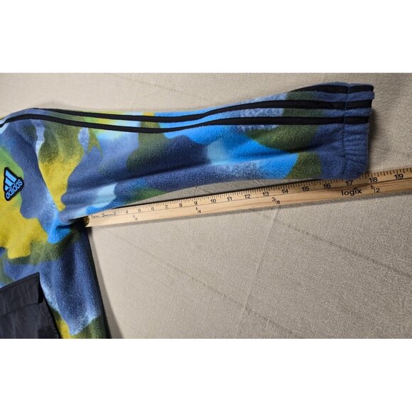 Adidas Boys Camo Fleece Quarter Zip Pullover Large 14/16 Front Pocket Outdoor - Picture 10 of 14